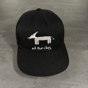 Vintage 90s Ed The Dog Productions Snapback Hat Trucker Cap‎ Black USA Made